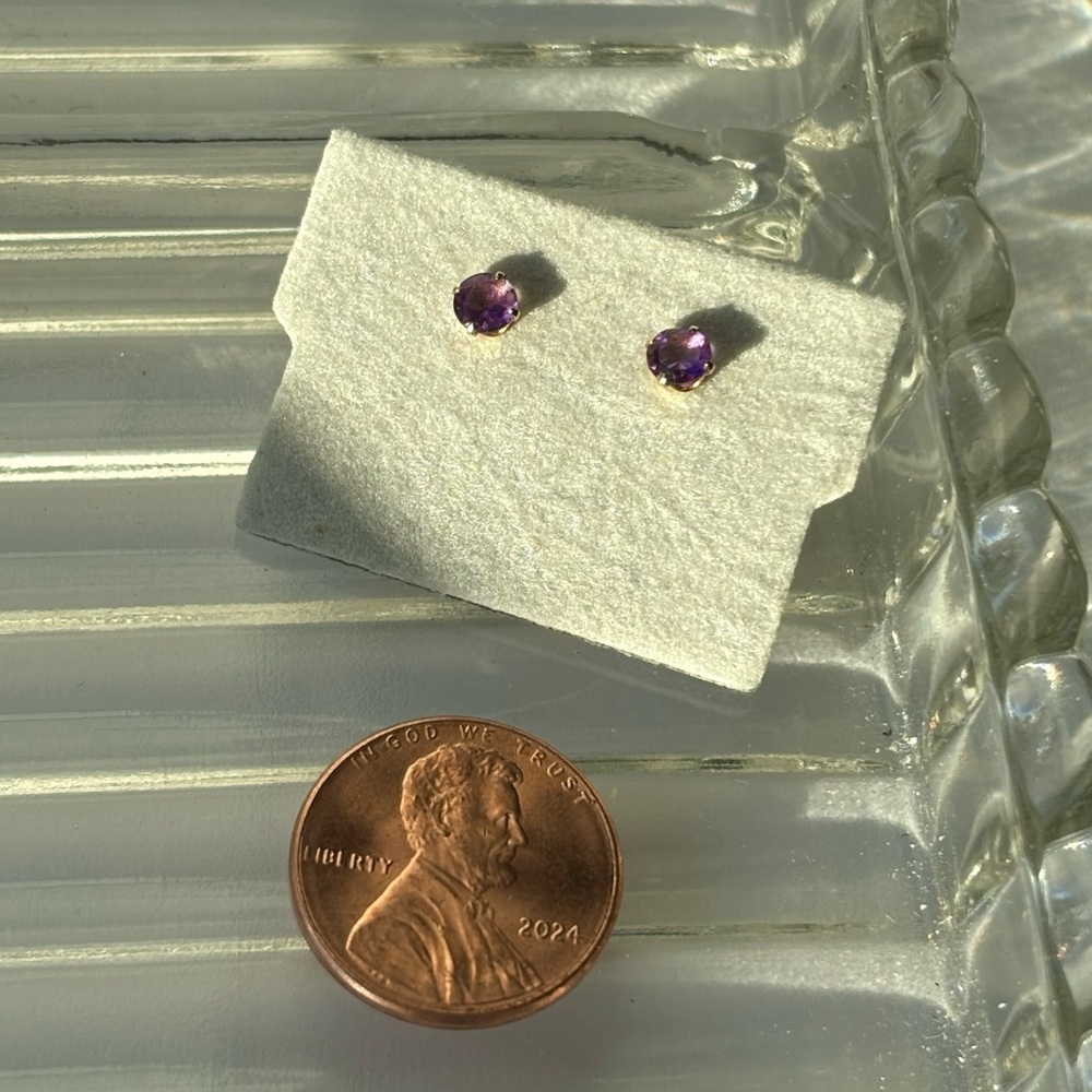 Purple Rhinestone Studs - Picture 3 of 3